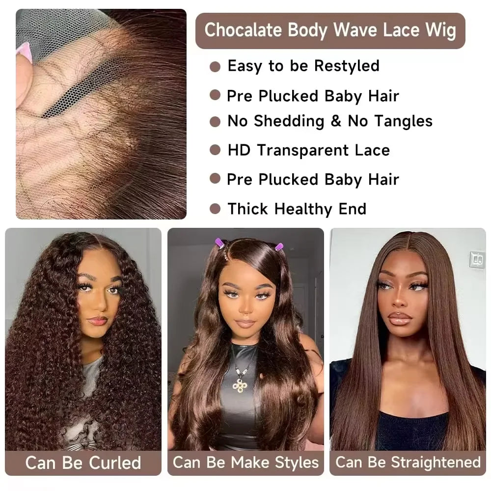 Glamorous Chocolate Brown Wave Wig