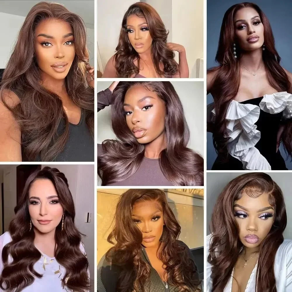 Glamorous Chocolate Brown Wave Wig