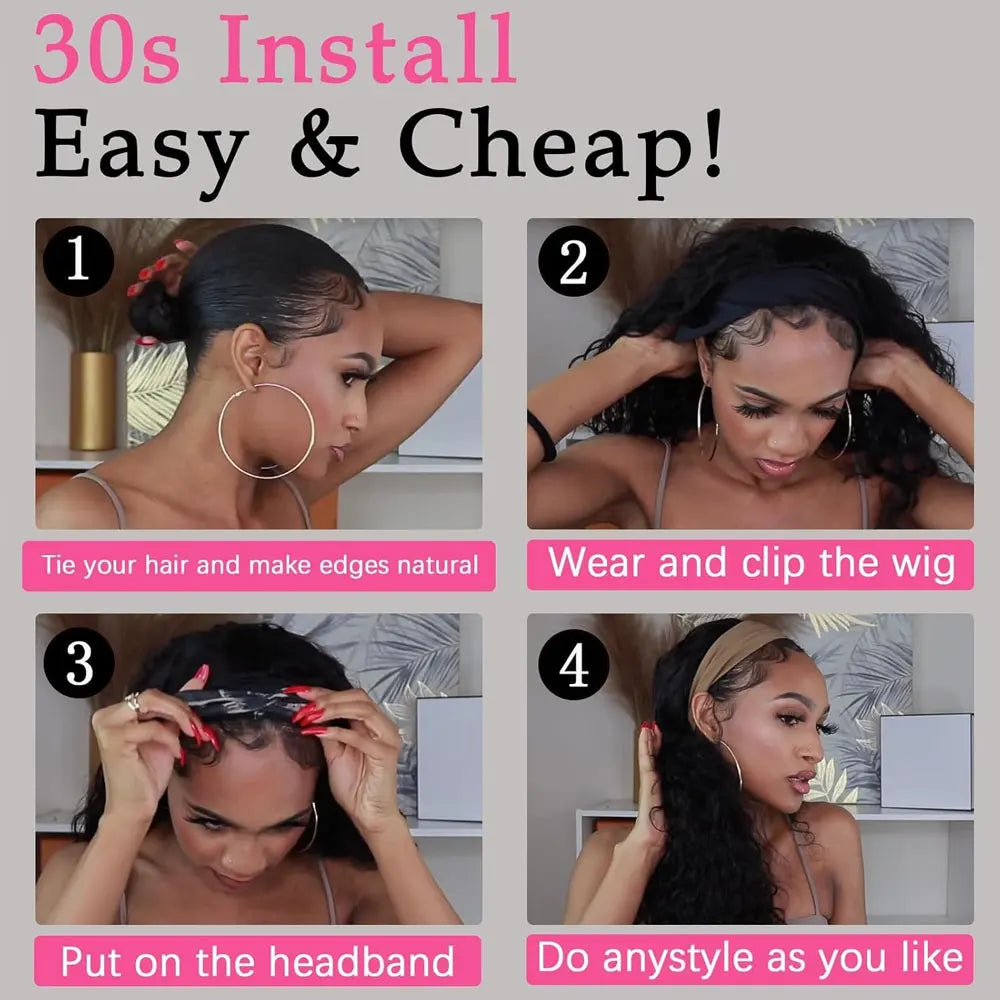 Glamorous Wave Headband Wig